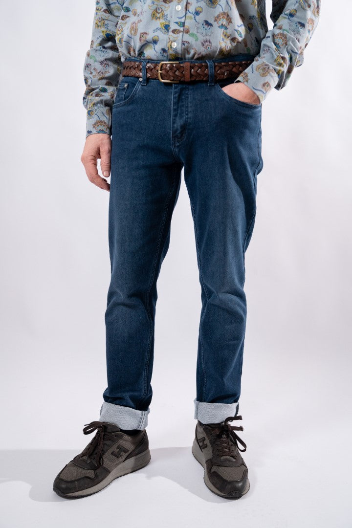 BROUSER Jeans 5 zakken KN Donkerblauw